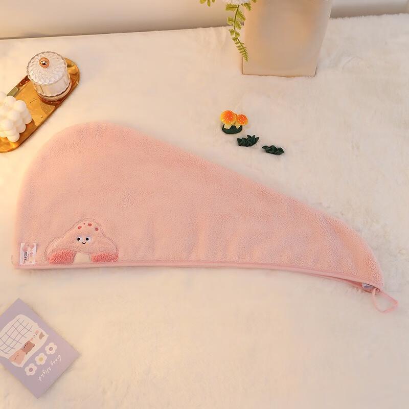 Mushroom Pattern Coral Fleece Hair Drying Cap (2-pack)