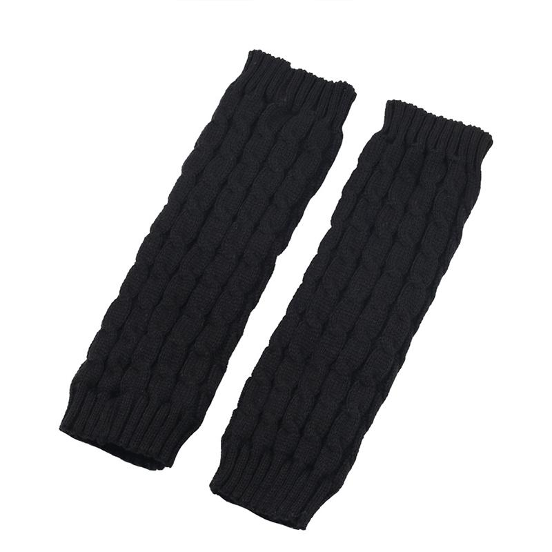 Black Knitting Leg Warmers Japanese Velvet Yarn Sock Covers Warm Pile Socks Women Leg Guards and Foot Warmers