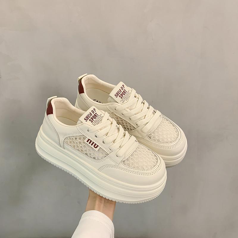 

2025 spring fashion women s casual shoes soft sole not tired feet high sense white shoes niche sports board shoes 40 красный