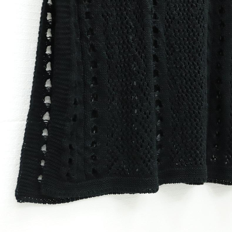Summer Women's Knitted Beach Holiday Hollow Out Dresses Swimwear Seaside Cover Up Halter Dress