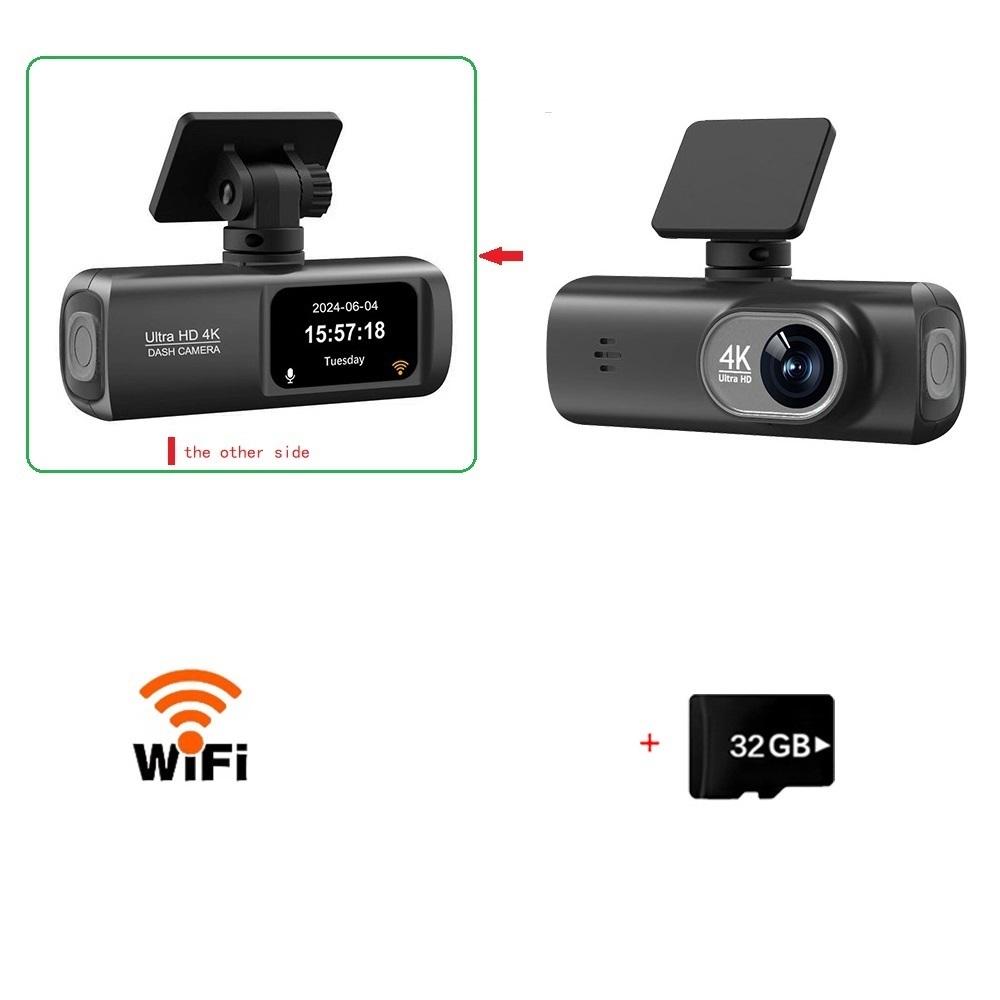 4K Dashcam, Front- und Rückkamera mit Doppelobjektiv, GPS/WIFI/Nachtsicht/24-Stunden-Parküberwachung