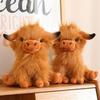 Scottish Highland Cattle Plush Toy with Long Hair