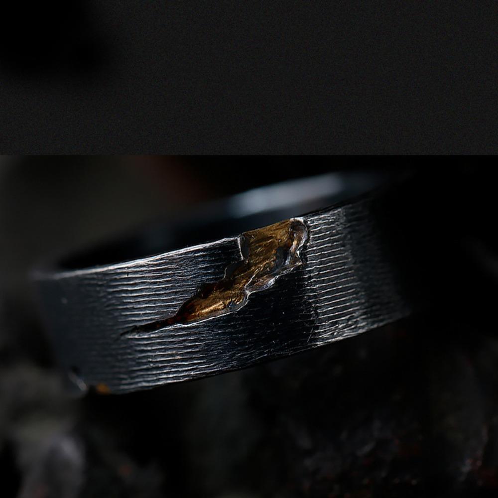 New Simple Atmosphere Ring Men's Creative Trend Retro Unique Handmade Open Ring Niche Street Birthday Party Couple Jewelry Gift