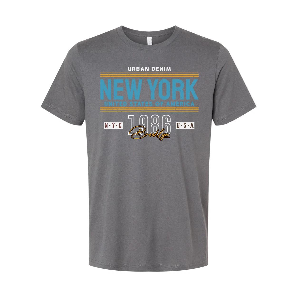 New York City Graphic T Shirt Urban Denim Brooklyn USA Unisex Short Sleeve XL