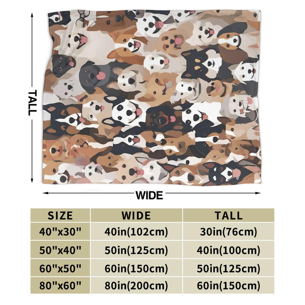 Retro Vintage Art Cute Dogs Flannel Blanket Winter Warm Soft Bedding Throws Couch Chair Aesthetic Bedspread Sofa Bed Cover