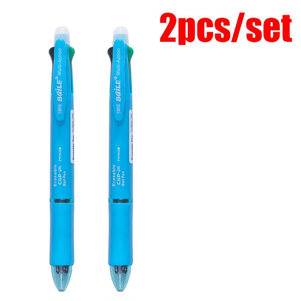 Creative 5 in-1 Multicolor Erasable Gel Pens 2Pcs Automatic Pencil With Eraser For School Office Writing Supplies Stationery