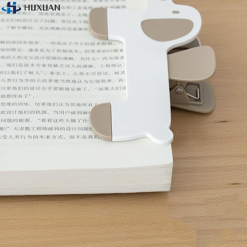 Creative Puppy Shape Design Practical Bookstore Note Clip Plastic Book Clip Simple Reading Auxiliary Fixed Book Clip Bookmark