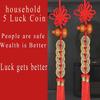 2pcs Chinese Feng Shui Coin Charm, Five Emperor Coins Gourd Decor for Door, Wealth Attracting Hanging Ornament