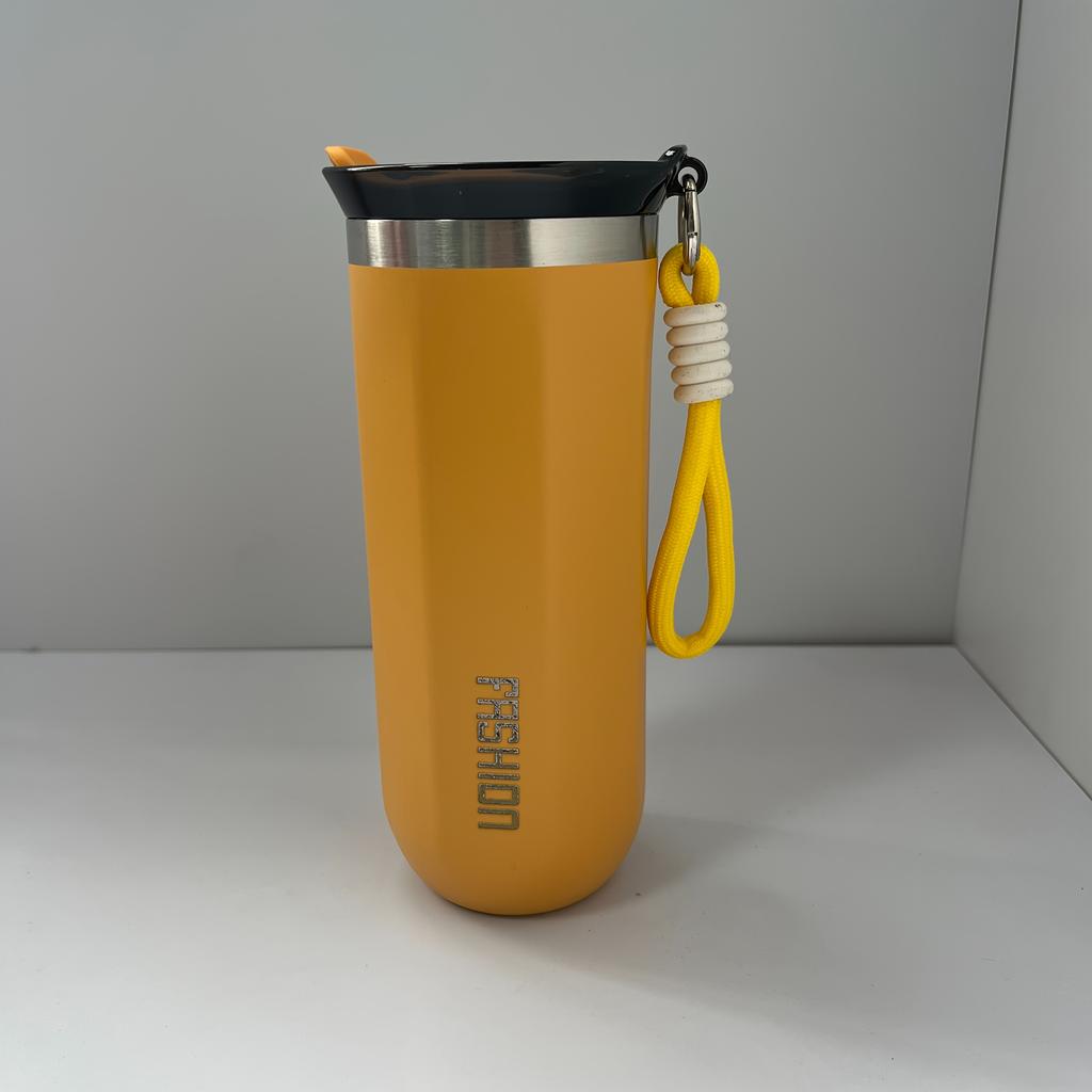 Stainless Steel Thermos Coffee Cup with Rope Vacuum Insulation Cold Preservation Travel Water Cup Can Hold Coffee Tea Iced Water