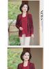 2024 Fashionable Two-Piece Set: Knitted Cardigan Coat for Middle-Aged and Elderly Women - Youthful Spring and Autumn Style