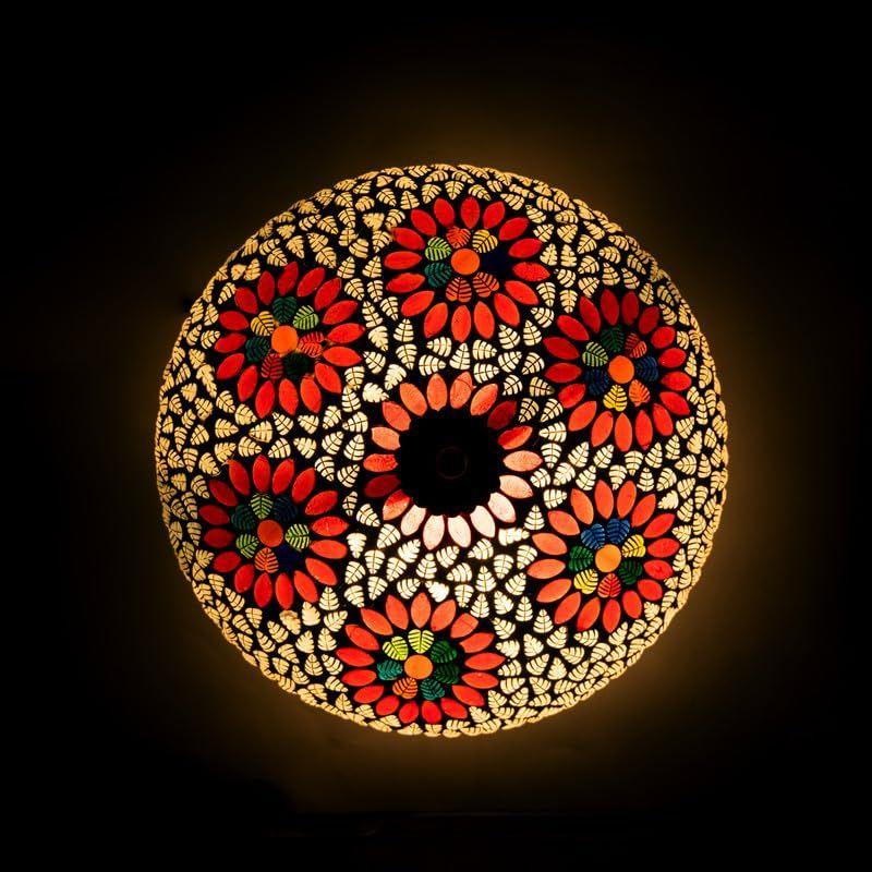 Mehrfarbige handgefertigte dekorative Glasmosaiklampe für Heimdekoration