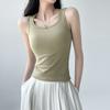 Cotton Sleeveless Tank Top With Wide Straps For Summer Yoga And Beach Wear