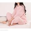 Yes Family Double Gauze Pajama Polka Dot Size Pink Polka Dots Women's Set, 100% Cotton, 3/4 Sleeves, Pattern, M,