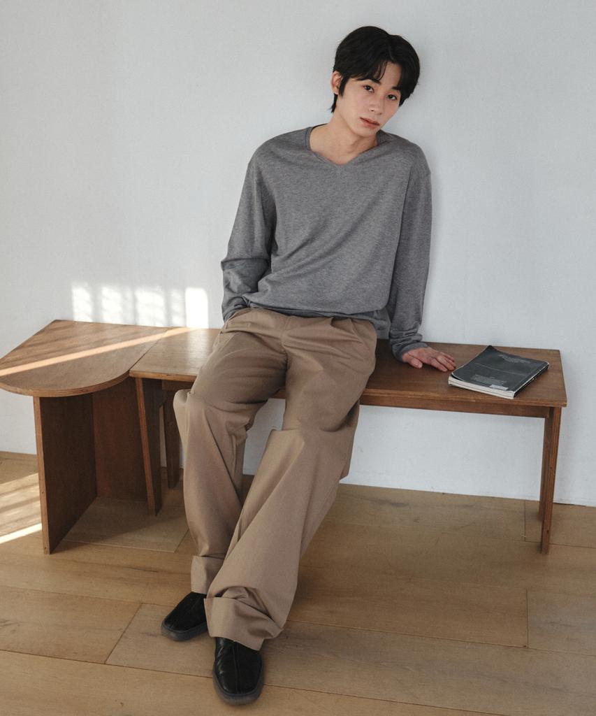 Wednesday Oasis Washable Minimal V-Neck Knit_Gray(Wc26-Kn20)