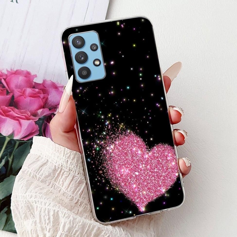 For Samsung A32 5G Case SM-A326B Clear Cute Cat Fashion Funny Painted Back Cover For Samsung Galaxy M32 5G Phone Case SM- M326B