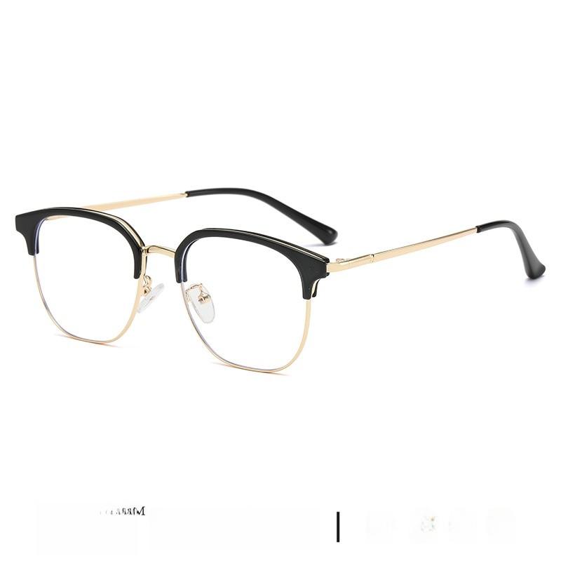 Business Style Half Frame Blue Light Blocking Glasses For Men Women With Pc Lenses For Casual Wear