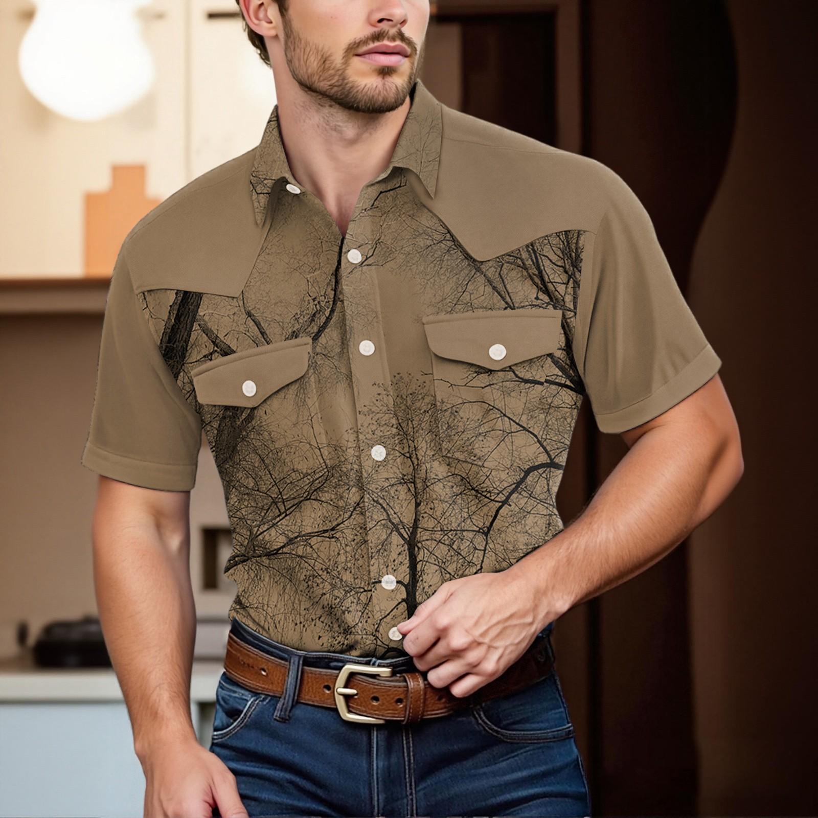 

Мужской модный топ кэжуал с короткими рукавами, лацканами и длиной до плеч L