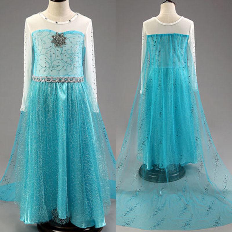 Belle Princess Cinderella Dress Girls Kids Party Cosplay Fancy Costume Dress 