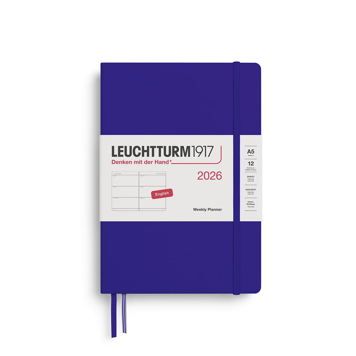 

Leuchtturm 2026 January Officially Imported Planner, Start, A5, Weekly, Horizontal, Ink, 372713,