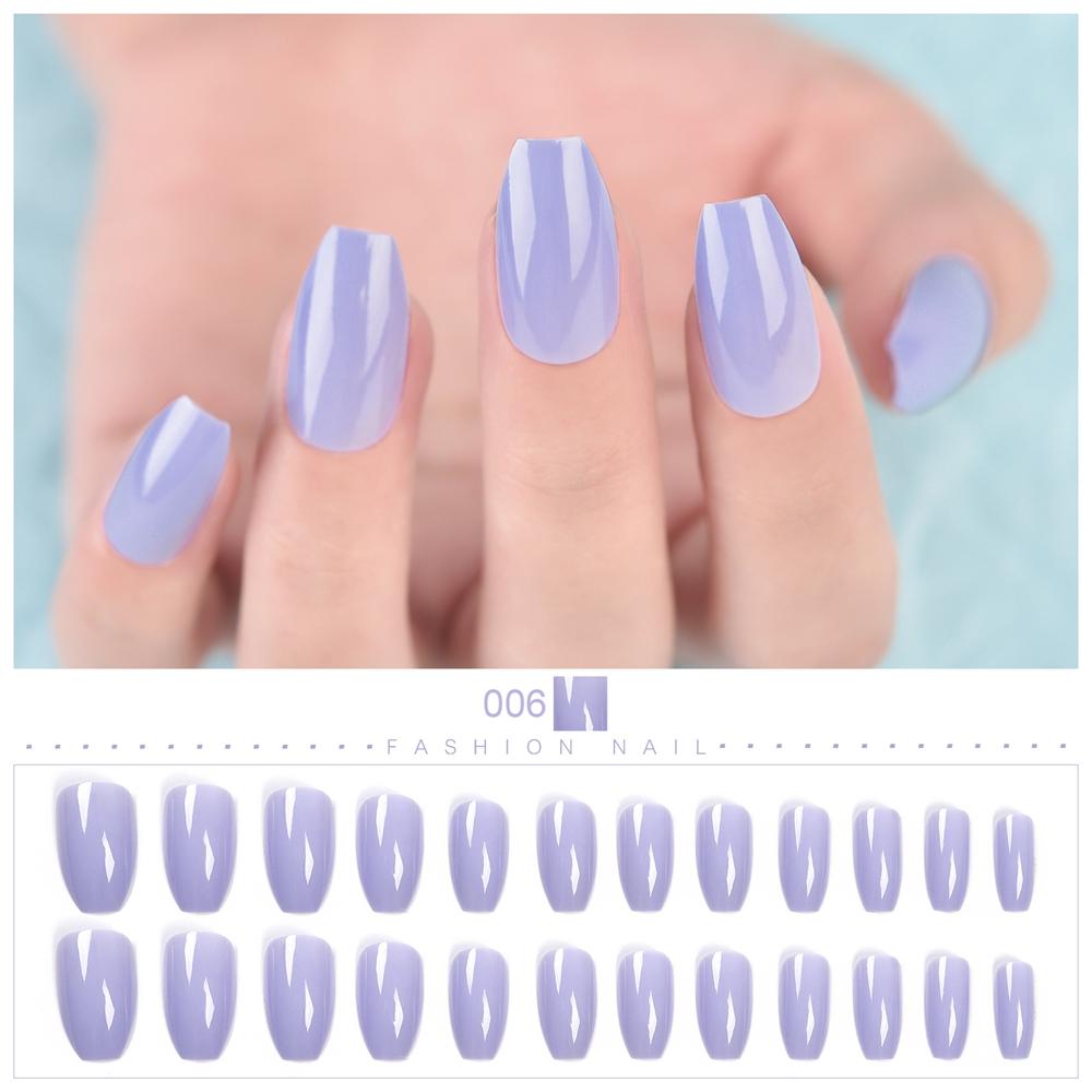 

KADS окрашенные накладные ногти 24 шт., французские ногти в форме гроба, накладные ногти, мути-размер, полное покрытие, носимые ногти