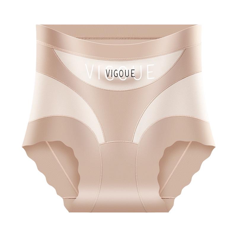 Douyin High Waist Seamless Breathable Tummy Control Panties for Women - Body Shaping, Hip Lifting, Antibacterial Plus Size Briefs.