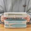 Macaron Colorblock Large Capacity Art Student Pencil Case - Double Layer Oxford Cloth Paintbrush Storage Bag