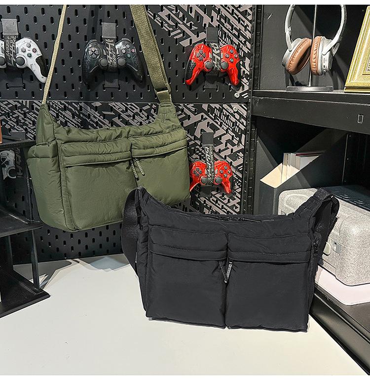 Unisex Large Capacity Multi-Pocket Crossbody Tote - Water-Repellent Workwear Style Shoulder Bag