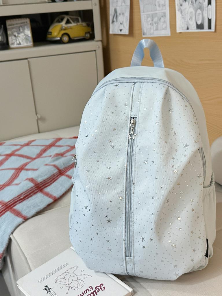 Starry Girl School Backpack With Nylon Material For Travel And Casual Use