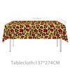 96PCS Tablecloth Tableware Set Napkin Leopard Party Supplies  Boys Kids Women