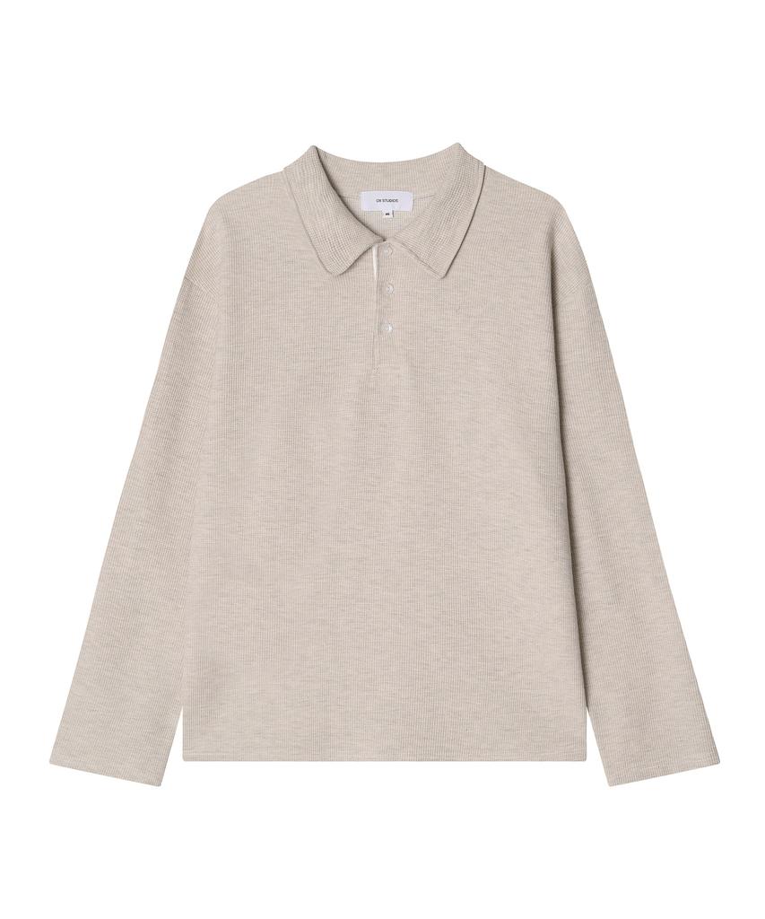 OX STUDIOS Waffle Polo Shirt (Cream)