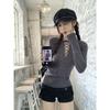 Red Sexy Hollowed-Out Long-Sleeve Knitted Sweater - Women's Retro Waist-Cinching Autumn/Winter Top