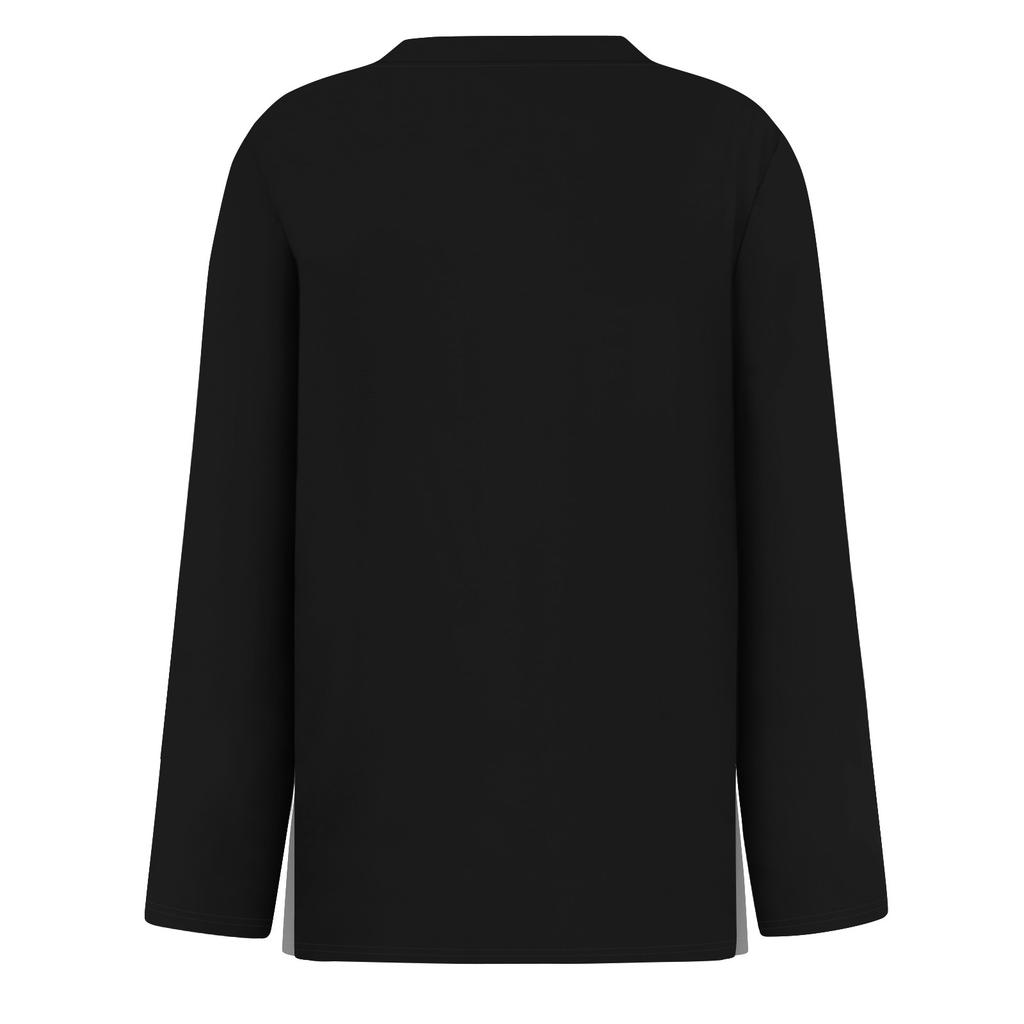Mote Casual Langermet Trykk Rund Hals Pullover Topp Bluse for Kvinner