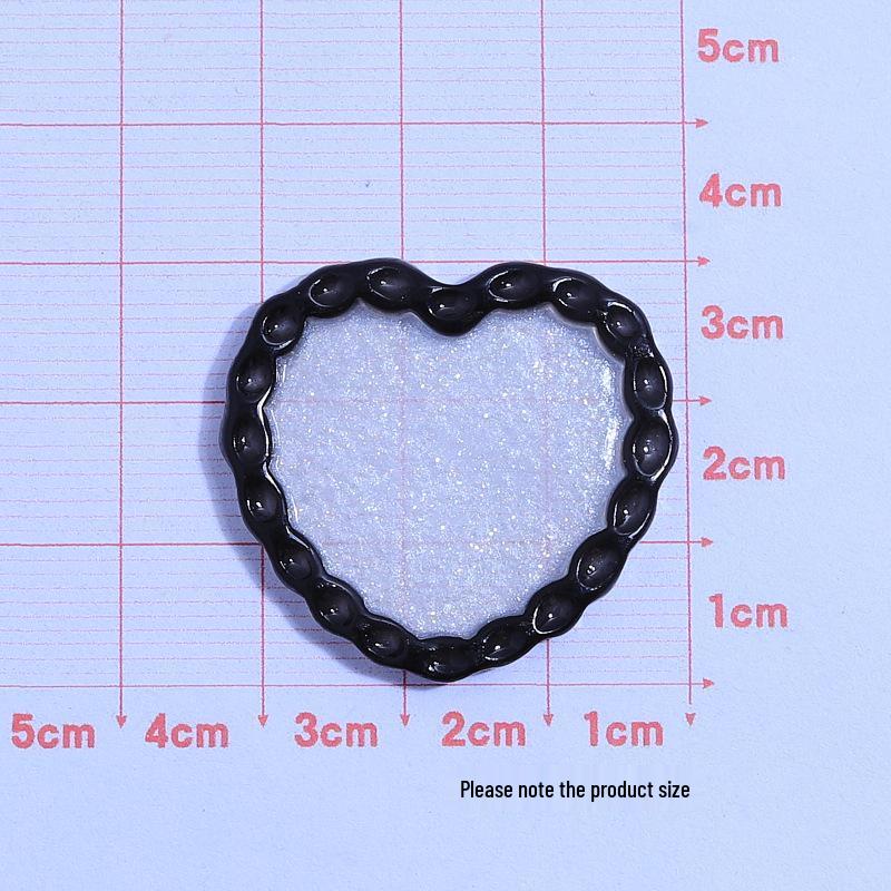 Love Heart Glitter Plate Handmade DIY Resin Accessories for Phone Cases, Hair Clips, and Jewelry