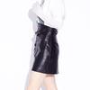 Spring Women's High Waist Genuine Sheepskin Leather A-line Shorts