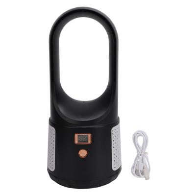 USB Tischventilator 6 Geschwindigkeiten Wind Leise Tragbar Bladeless Kühlventilator mit Leistungsanzeige für Zuhause Schlafzimmer