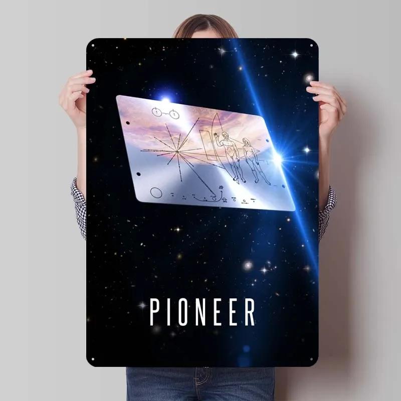 Voyager 1 Zlatá deska Kovové cedule Vesmírné plakáty Dekorace do domácnosti Plechový cedule Tabulka pro výzdobu nástěnného umění Dekorace herního pokoje
