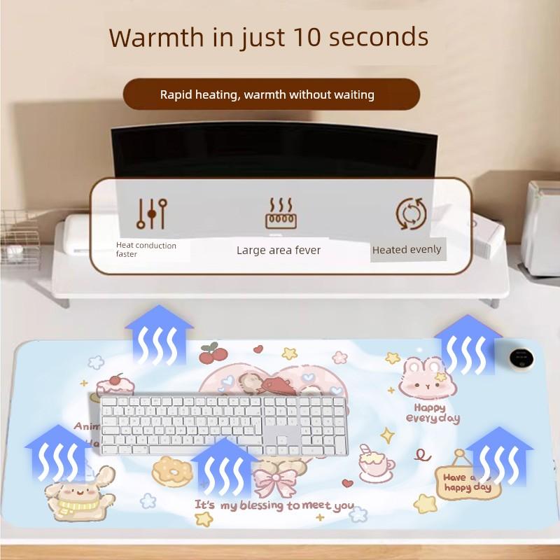 Heated Mouse Pad, Extra Large Electric Heating Pad, Winter Warm Desk Pad, Office Desk Pad, Student Computer Writing Pad, Hand Warmer
