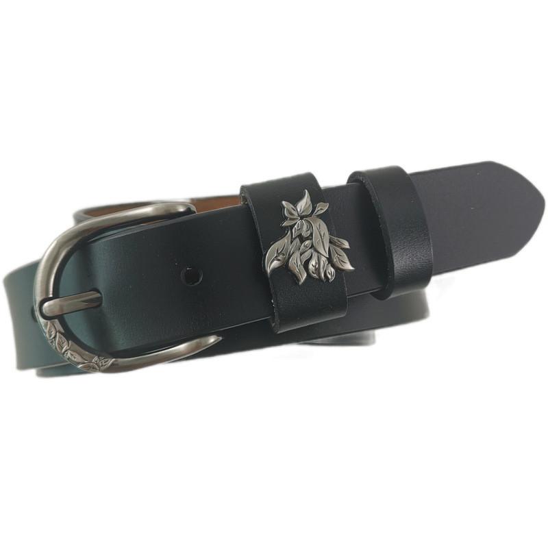 Leather Twoply Handcrafted Belt With Pin Buckle For Daily Casual Use Fashion