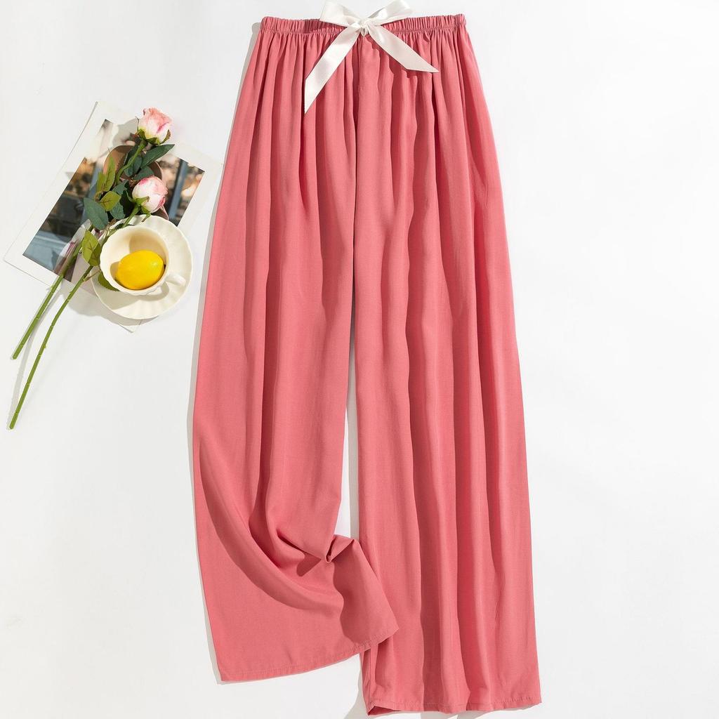 Women's Floral Cotton Silk Pajama Pants, Mosquito Repellent, Outdoor & Home Wear, Plus Size, Lightweight Summer Style.