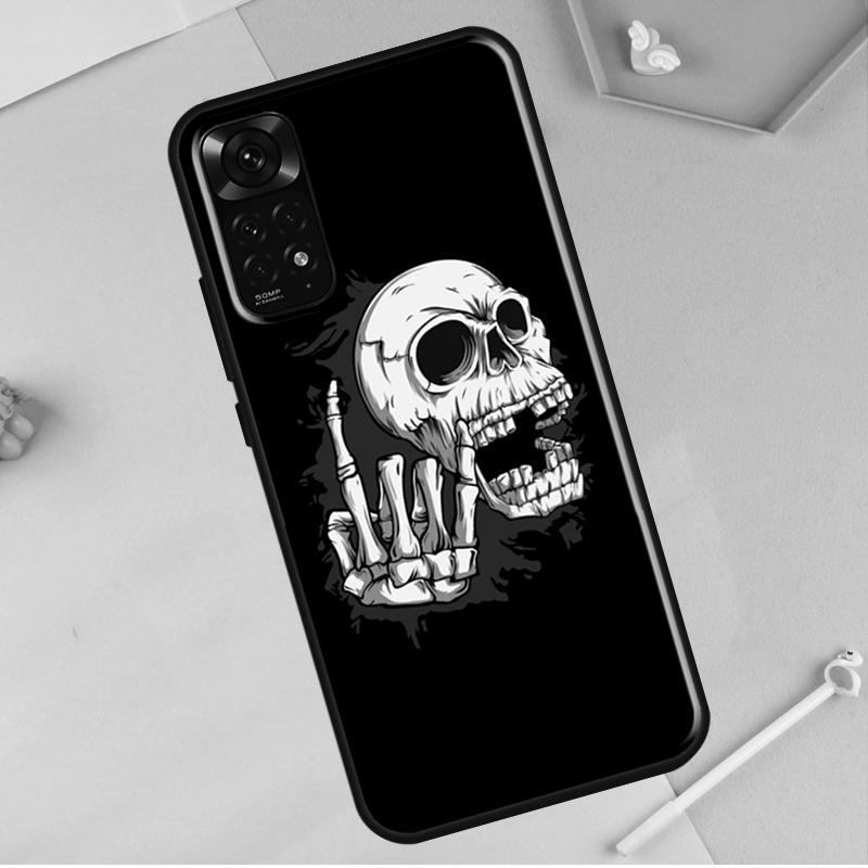 Rock and Roll Skull For Redmi Note 12 Pro Plus Cover For Redmi Note 10 8 9 11 Pro 12S 11S 10S 9S 9C 10C 12C Case
