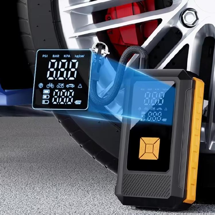 Vehicle Rechargeable 12000mAh Car Air Compressor With Fast Inflation For Automotive Tires And Emergency Battery Charging