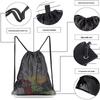 Portable Mesh Drawstring Bag for Groceries, Beachwear, Gym Gear, and Laundry