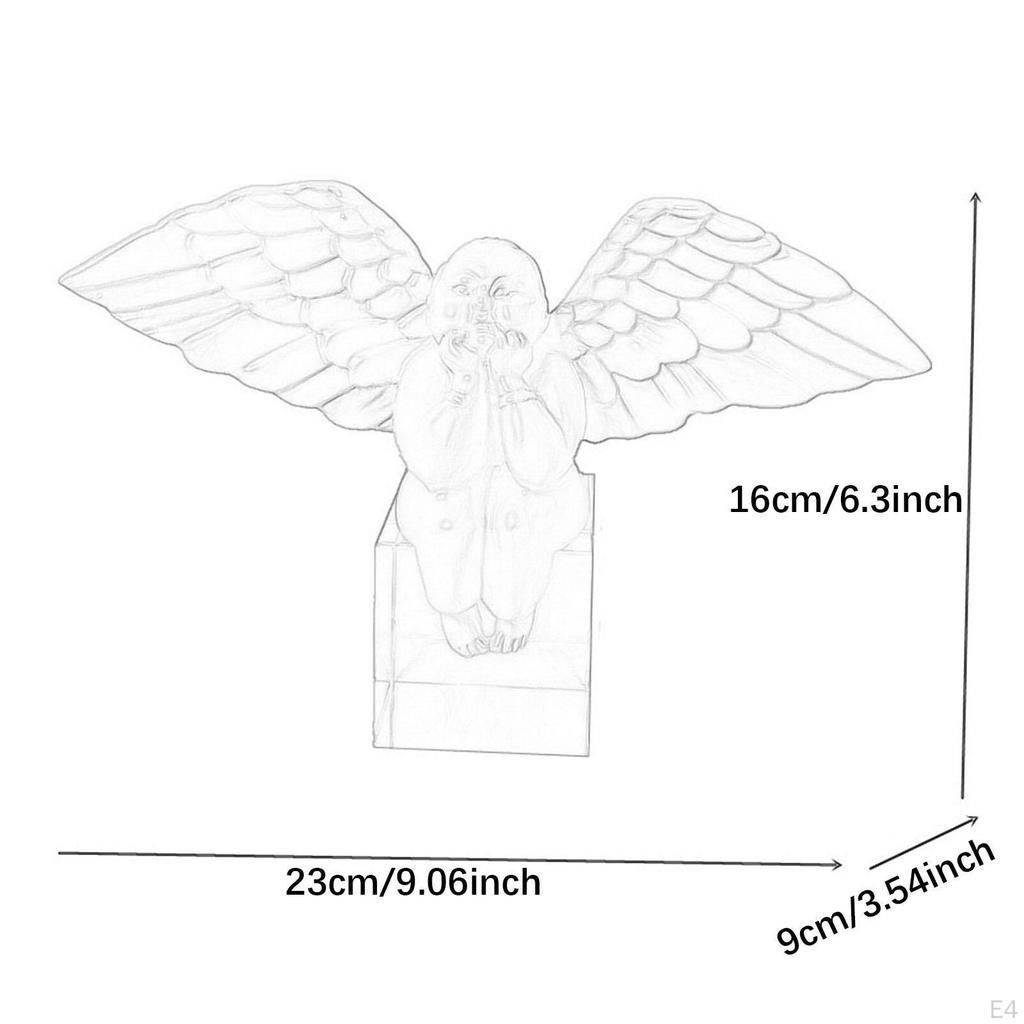 Angel Figurine Cute Craft Collectible for Desktop Home Office House White