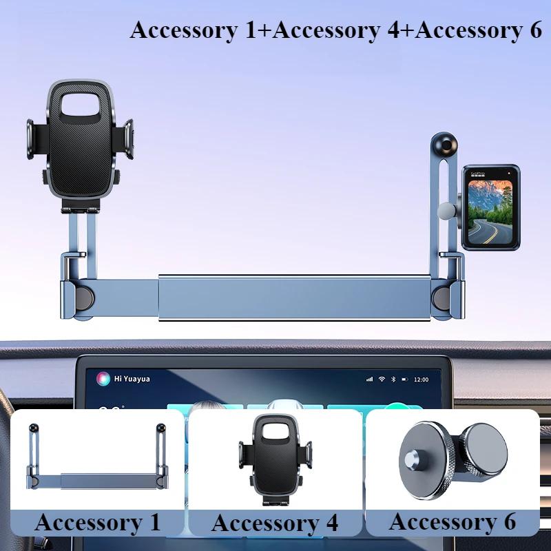 Oatsbasf Dual-position Car Screen Phone Holder Stand Aluminum Adjustable for Tesla Model 3 Highland Y Universal Car Accessories