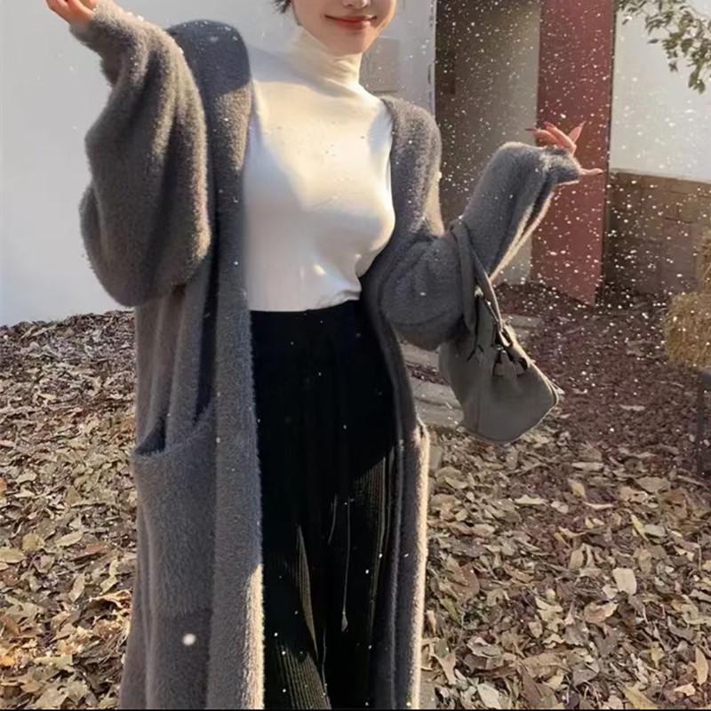 

Длинная куртка в повседневном стиле, нежная модная, с высоким чувством, из искусственного норкового флиса, худи-кардиган с капюшоном, женская, осенне-зимняя 49-41 (average size) серый