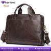Malun Te Men's Genuine Leather Laptop Briefcase - Top Layer Cowhide Handbag