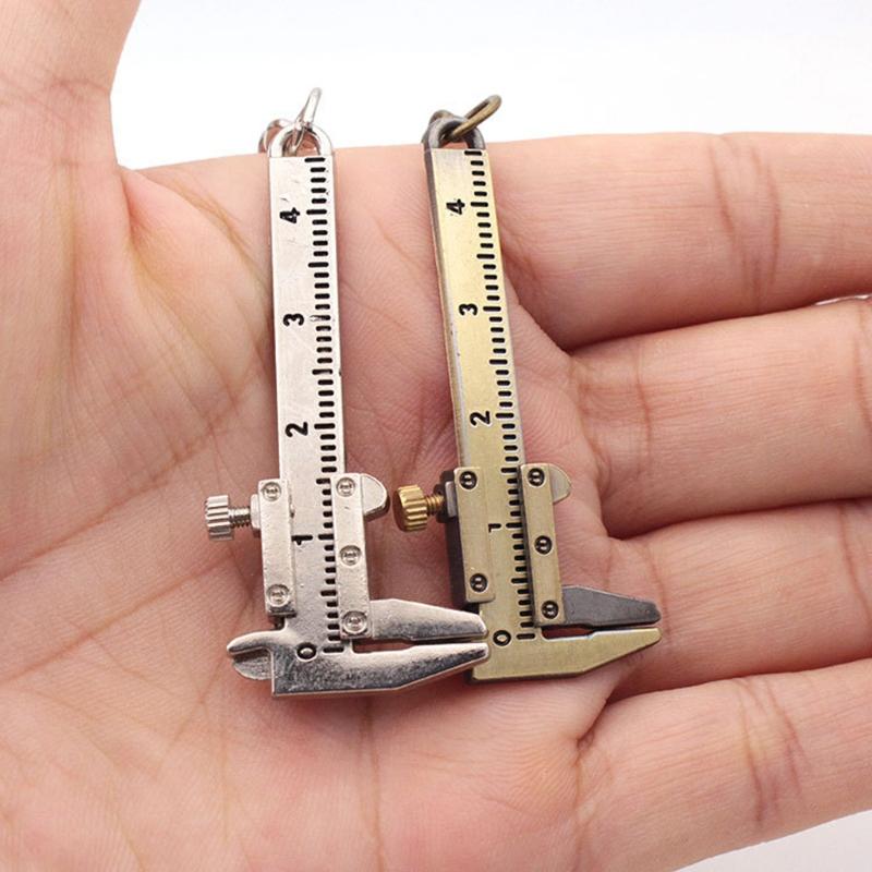Fashion Mini Vernier Caliper Keychain 0-40mm Portable Measuring Gauging Tools Car for Key Chain Ring Ruler Caliper