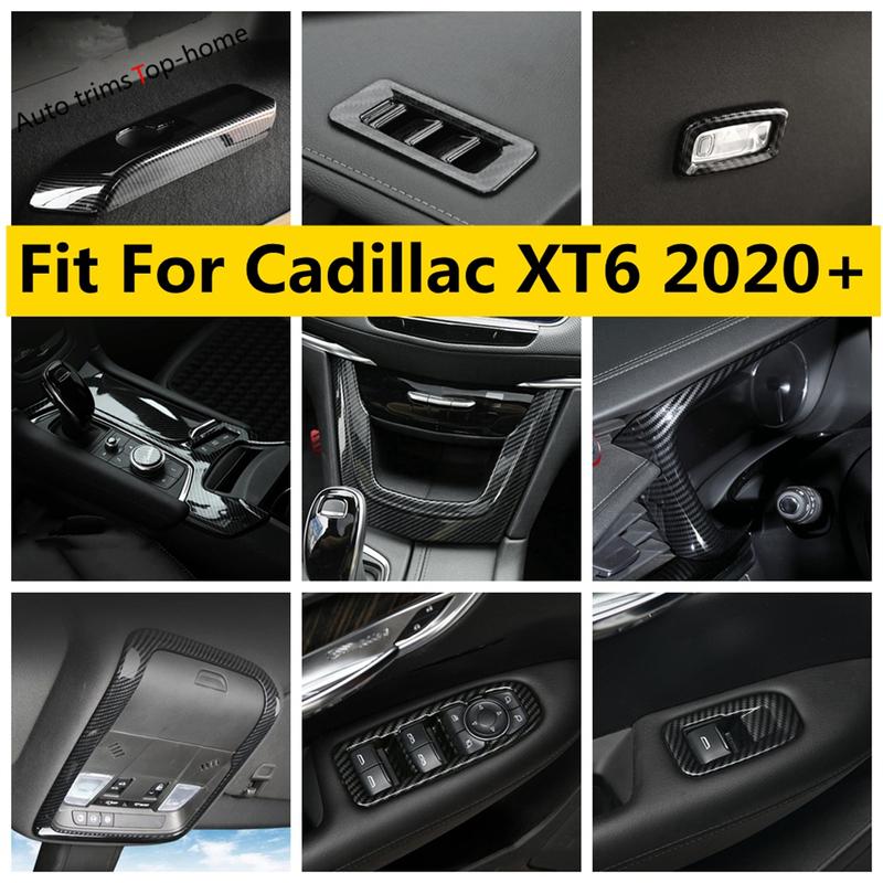 For Cadillac XT6 Window Lift Button / Air Conditioning Outlet AC Vent / Shift Gear Panel / Head Lights Cover Trim
