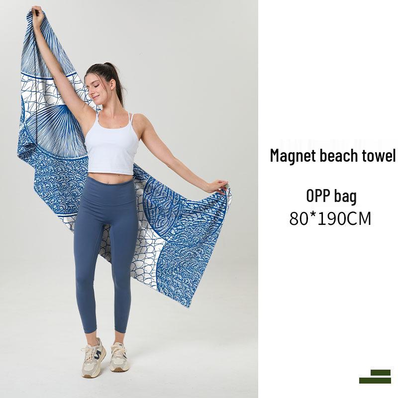 Magnetic Quick-Dry Microfiber Sports Beach Towel
