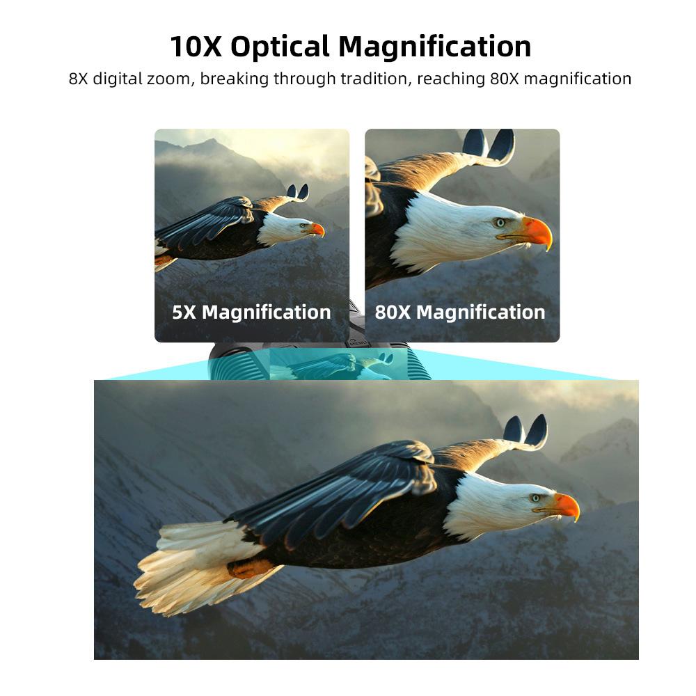 Full-Color Night Vision Binoculars Digital Infrared Telescope with 10X Optical Zoom Large Screen